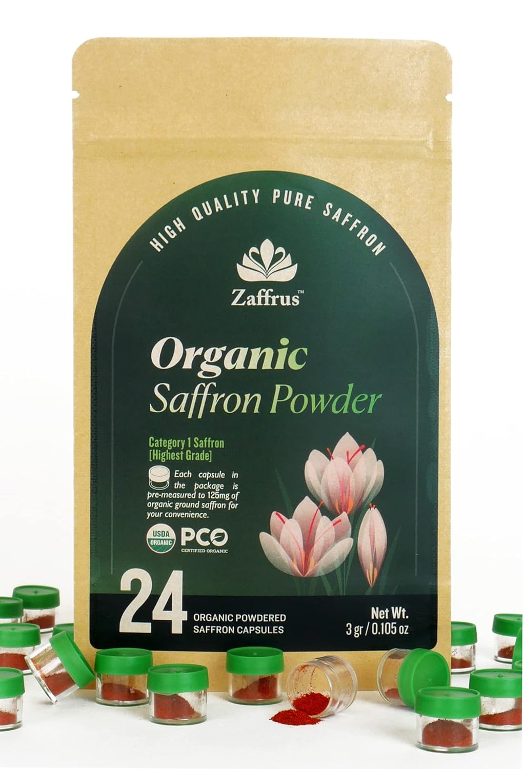 Organic Premium Saffron Powder for Cooking and Herbal Teas