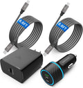 45W USB-C Charger 2-Pack - Super Fast Samsung Wall and Car Kit
