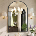 Sweetcrispy 26in x 38in Arch Black Wall Mirror - Modern Arched Vanity