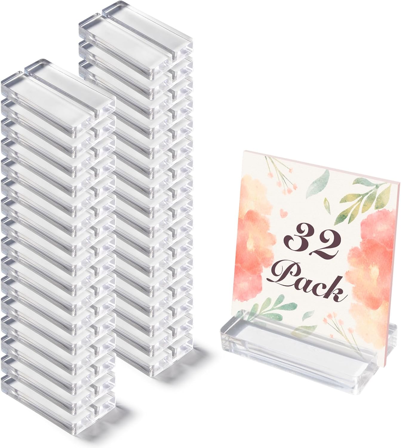 3in Acrylic Sign Holders - 32 PCS Clear Table Number Stands