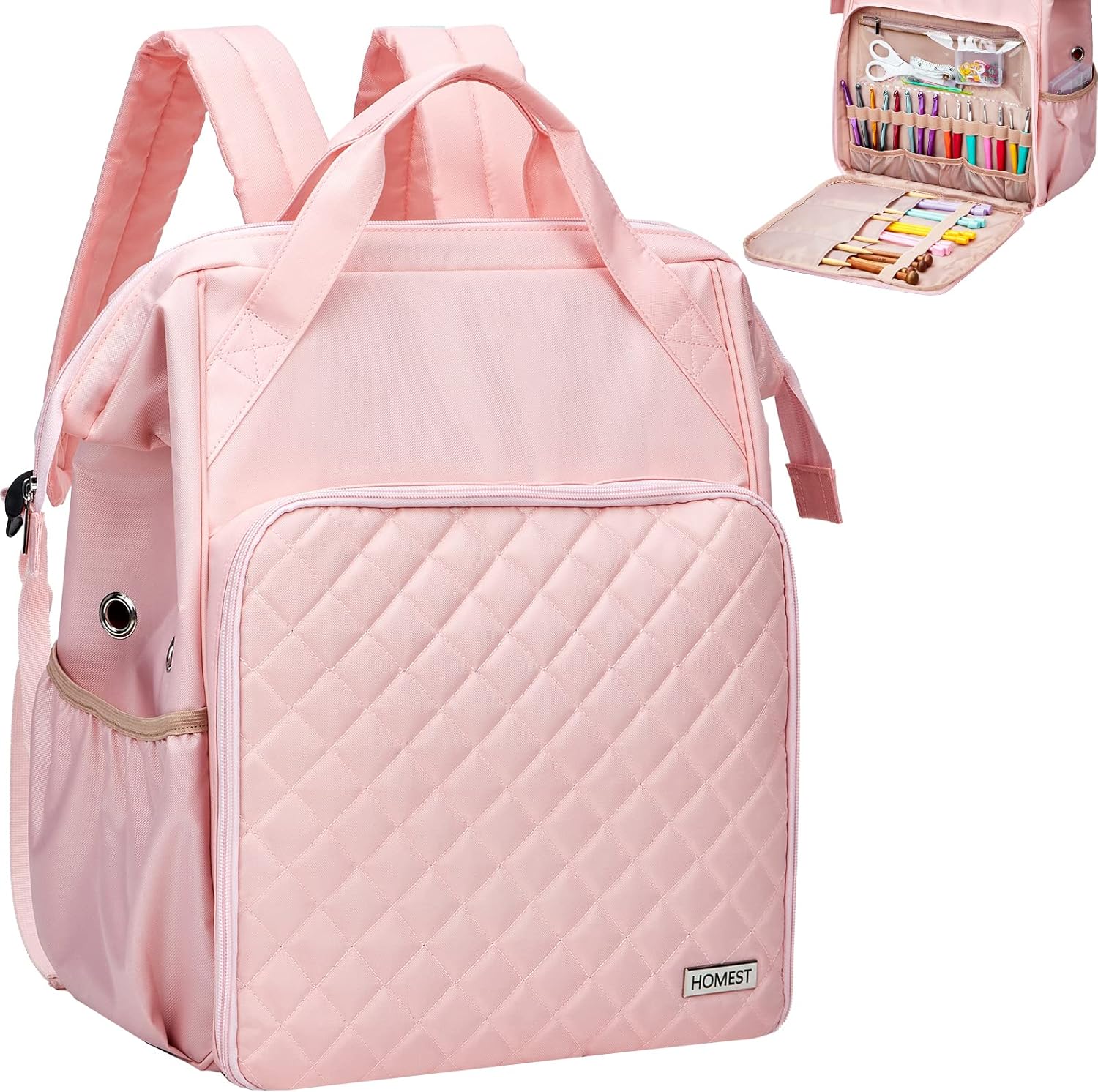 HOMEST Knitting Bag Backpack for Yarn Storage and Accessories