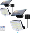 153 LED Solar Wall Lights 2 Pack - Bright Outdoor Motion Sensor Lights