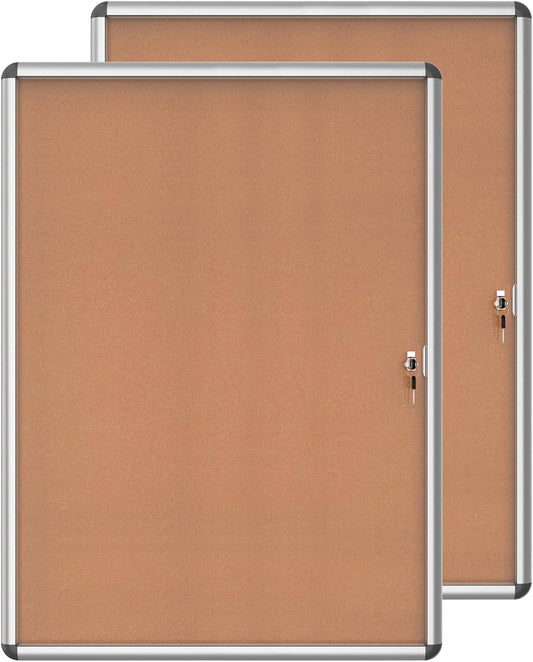 Lockable Weather-Resistant Bulletin Board for School & Office