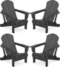 SERWALL Foldable Adirondack Chair Set of 4 - Compact, Weather