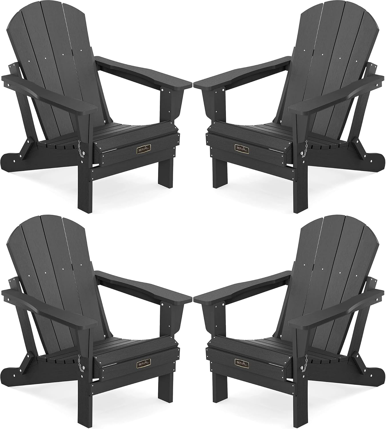Folding Adirondack Chair Set of 4 for Patio Garden Outdoors