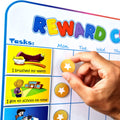 Large Magnetic Reward Chart for Kids - Fun Chores & Stickers