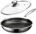 Stainless Steel Frying Pan with Lid - 8 Inch Nonstick Skillet