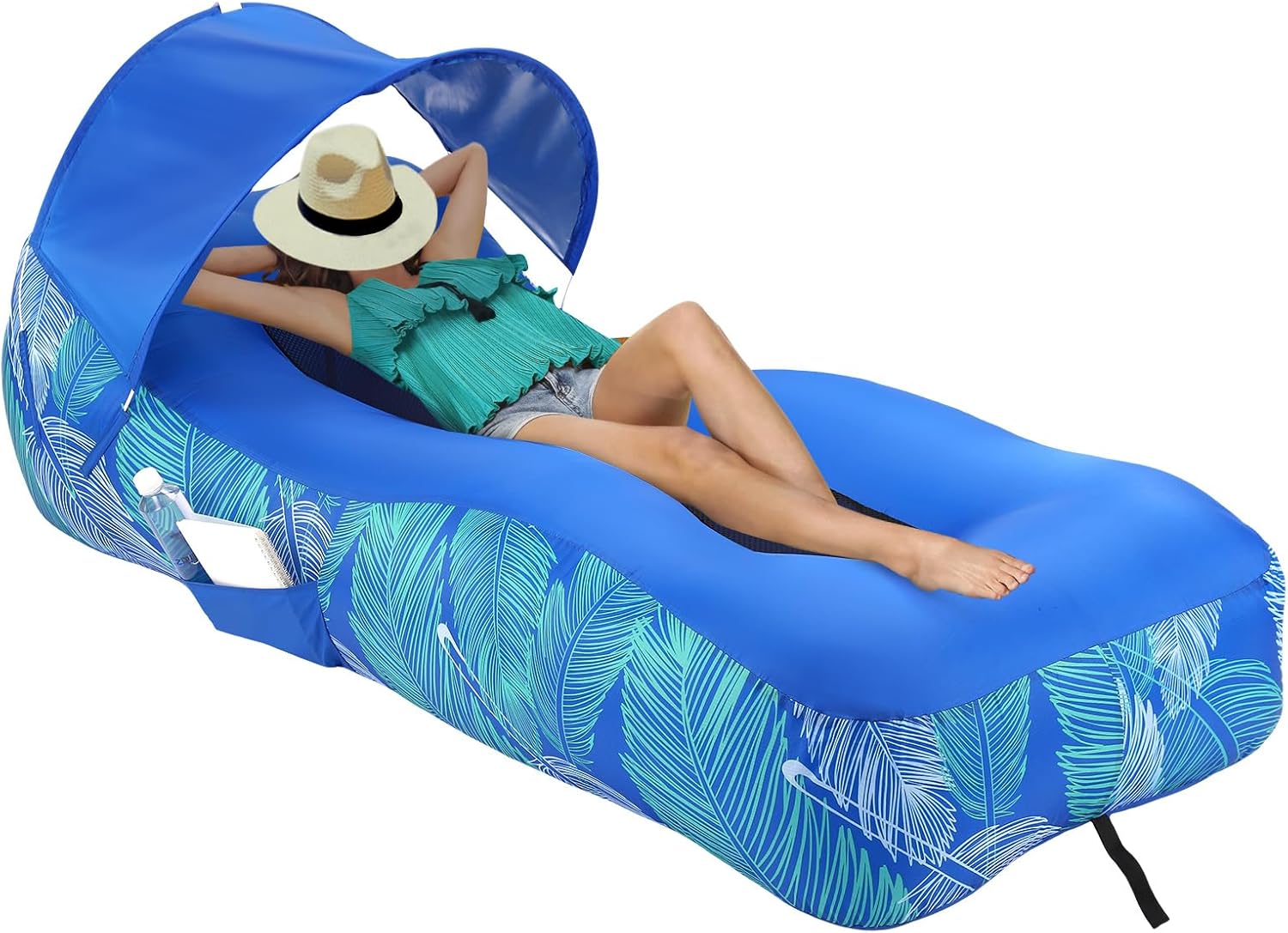 Portable Sun-Shade Inflatable Lounger for Ultimate Relaxation