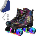 Roller Skates for Men and Women Black Derby Roller Skates - Shiny