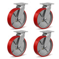 8ft x 2ft Heavy Duty Industrial Casters Polyurethane Wheels - 6000 lb