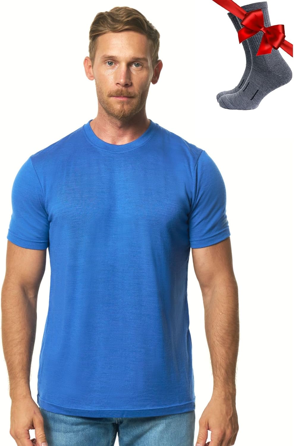 Merino Wool T-Shirt Mens - Comfortable Thermal Shirt & Socks