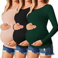 3 Pack of Long Sleeve Maternity Shirts for Women by Ekouaer