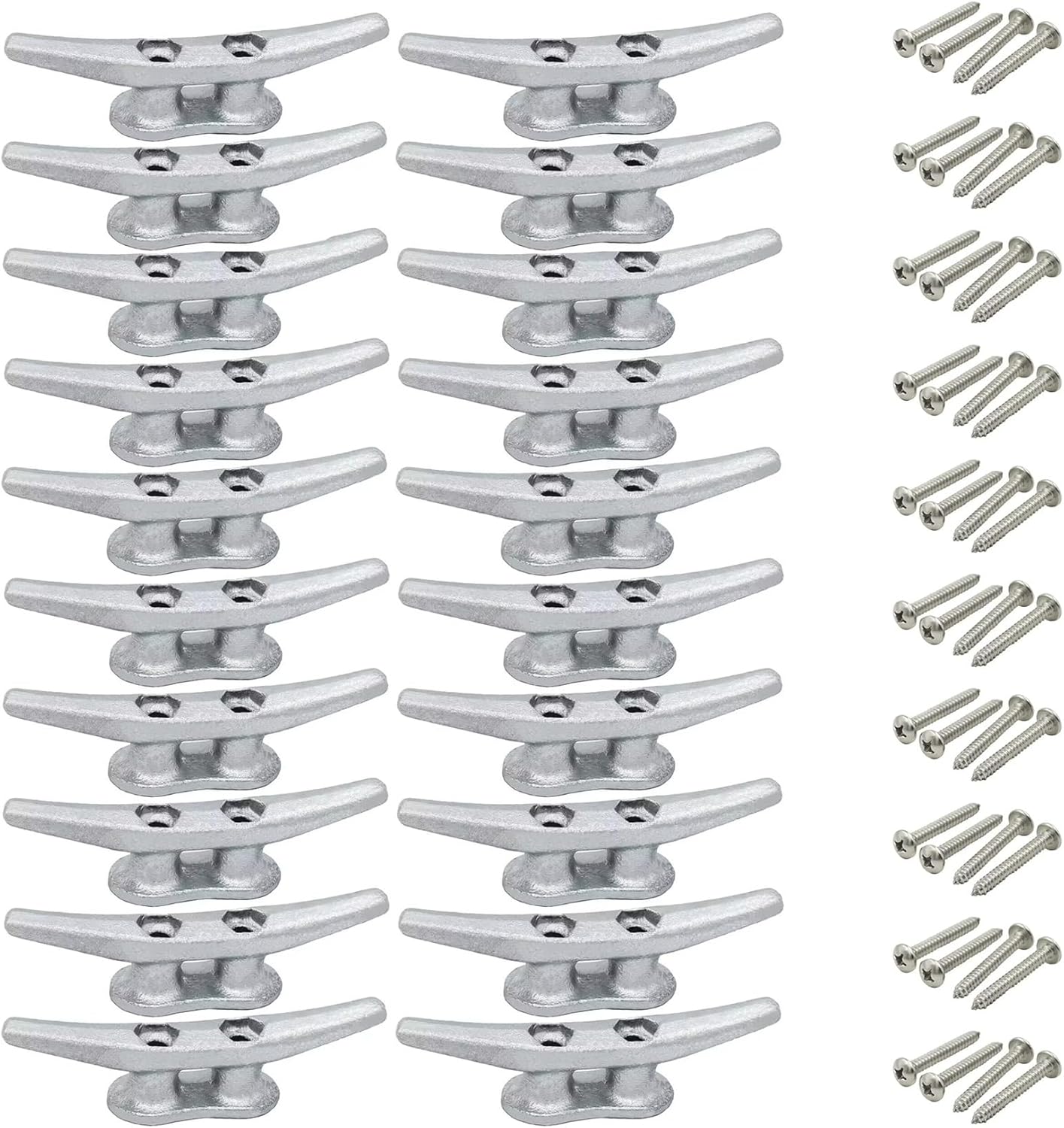 4 Inch Dock Cleats for Boats - Strong Marine Cleats with Hardware