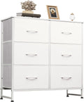 WLIVE White Dresser for Bedroom with 6 Drawers and Storage