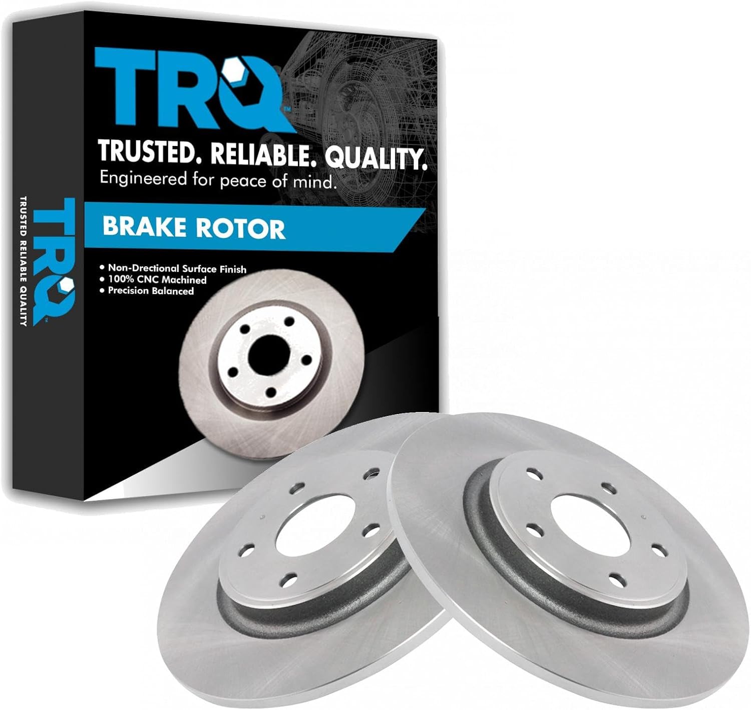 TRQ Rear Brake Rotors Set for Chrysler, Dodge, and Ram Vehicles
