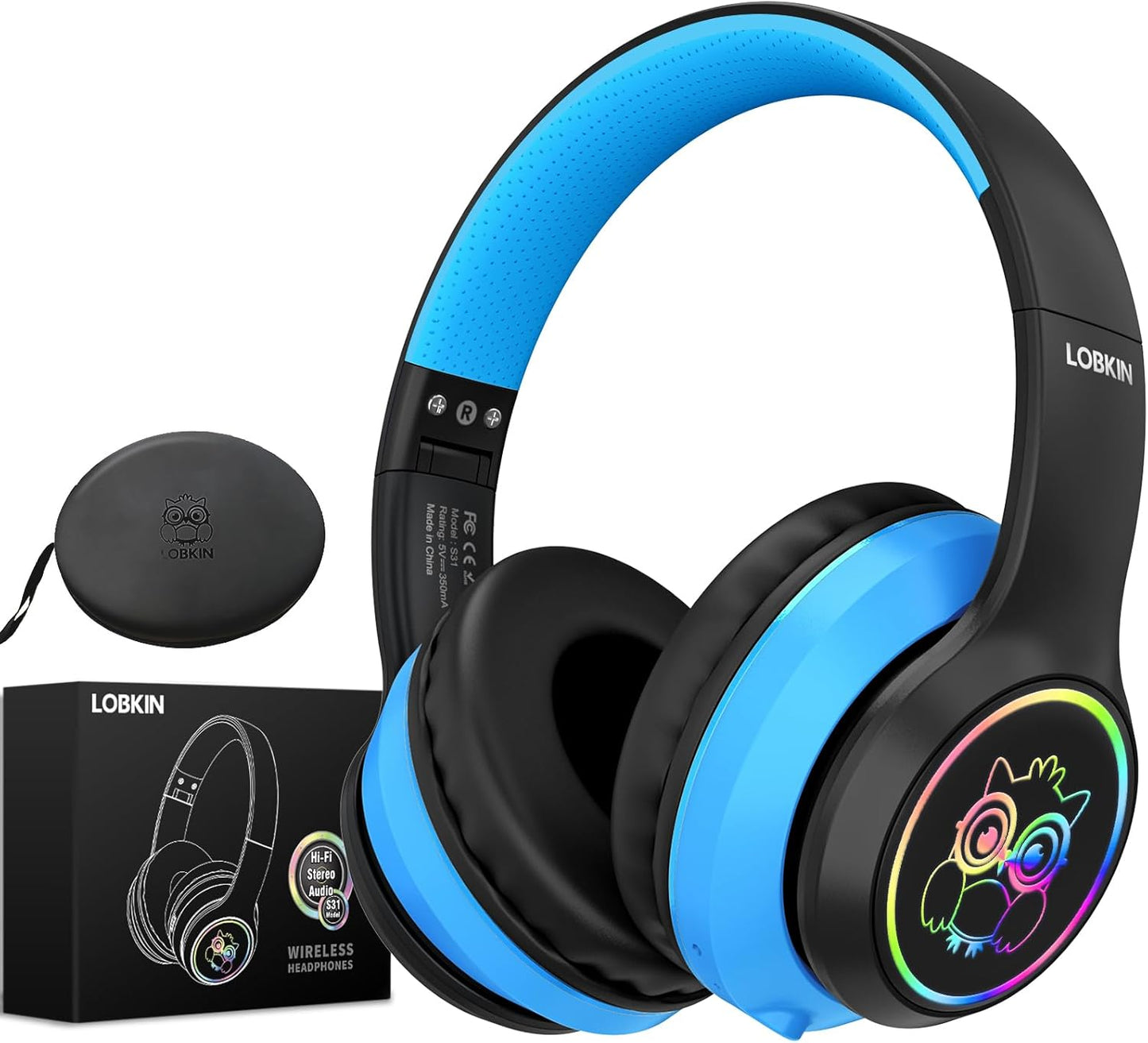 LOBKIN Kids Bluetooth Headphones - 50H Playtime