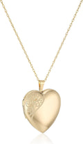 Heart Shaped Locket Necklace with Satin and Polished Finish