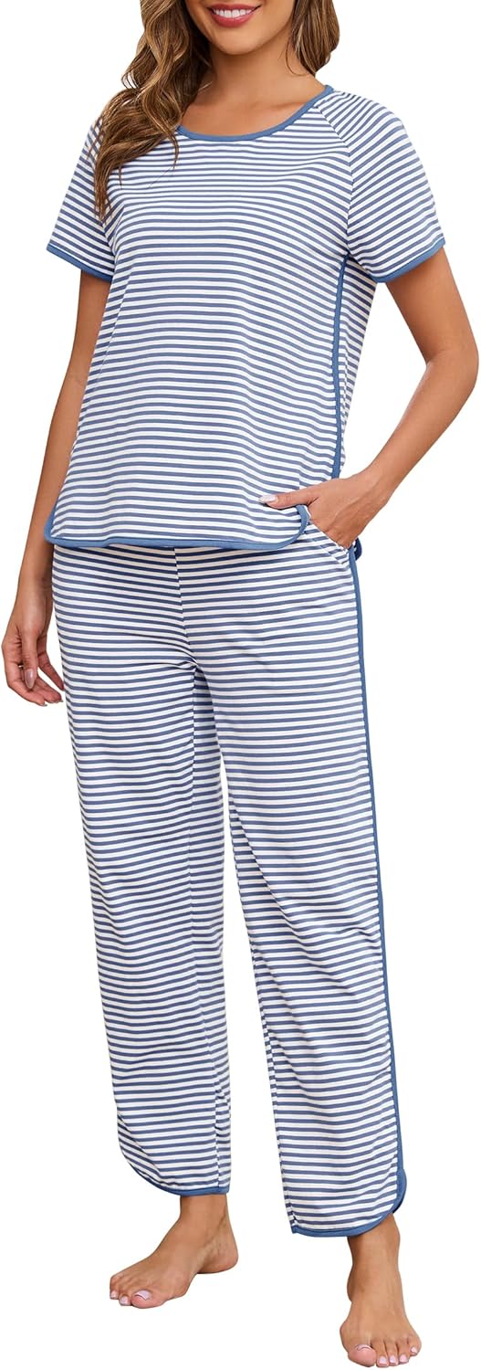 Womens Pajama Sets Cotton 2 Piece Lounge Set for Comfort