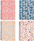 4 Pack Spiral Notebooks 5x7 College Ruled Small Journals - Compact Set