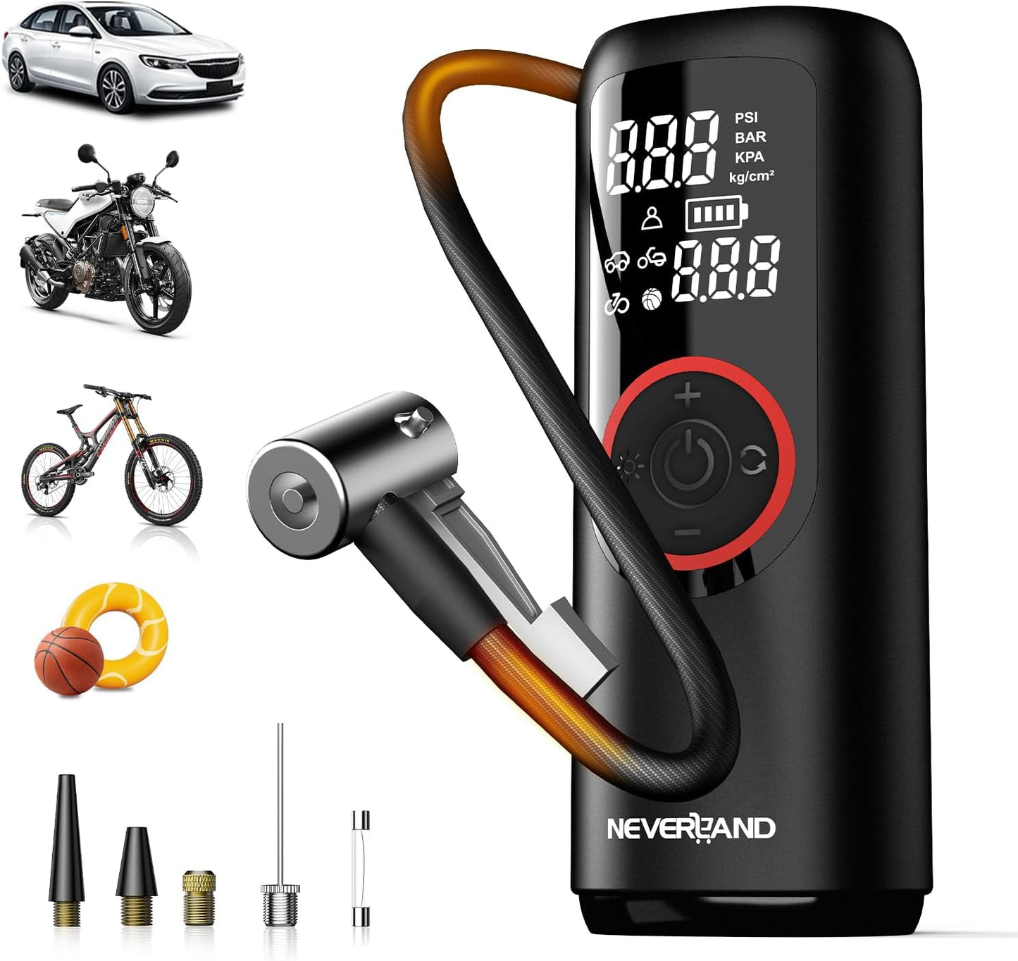 NEVERLAND Tire Inflator Portable Air Compressor for All Vehicles