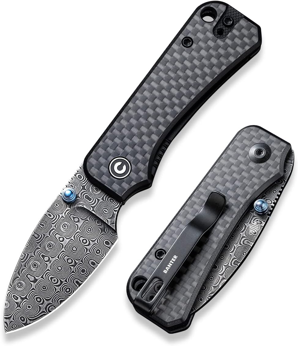 CIVIVI Small Pocket Knife for EDC with Damascus Blade Design