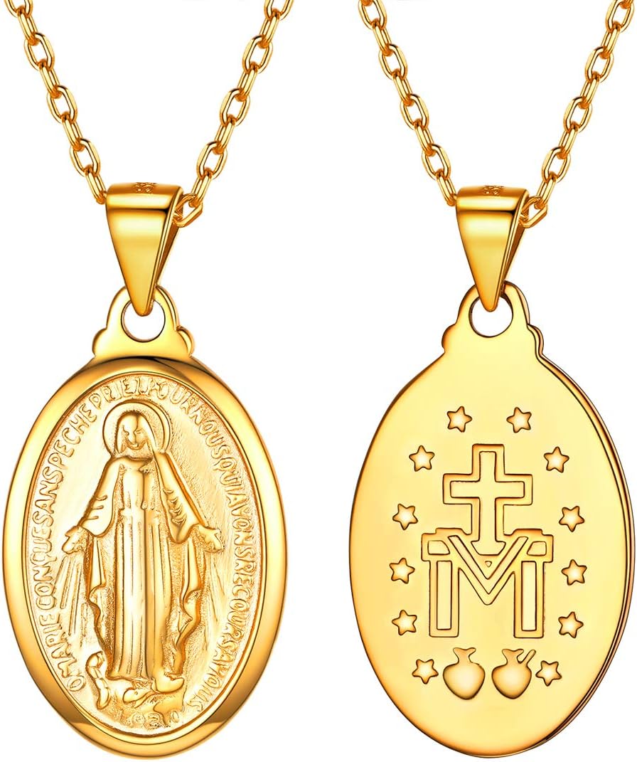 U7 Saint Benedict Medal Necklace for Men and Women, 22in-24
