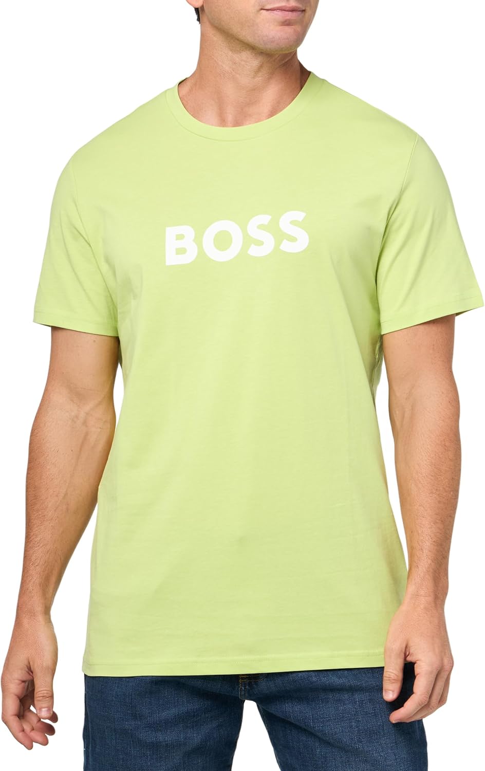 BOSS Mens Big Logo Cotton T-Shirt for Ultimate Comfort and Style