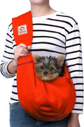 Tomkas Small Dog Sling Carrier - Comfortable Zip Pocket Pet Sling