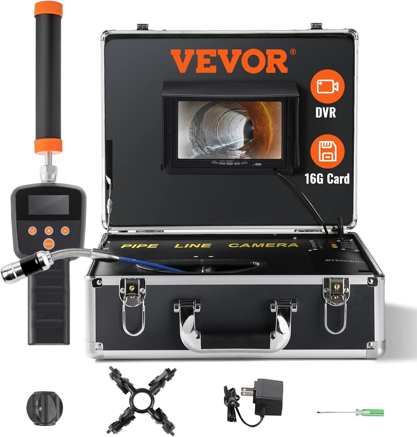 VEVOR Sewer Camera with 512Hz Locator for Pipeline Inspection