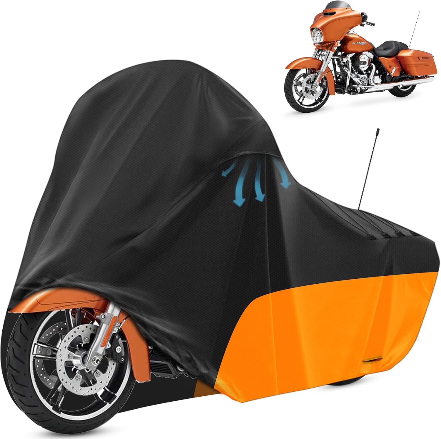 Motorcycle Cover with Vents for Harley Davidson Touring Models
