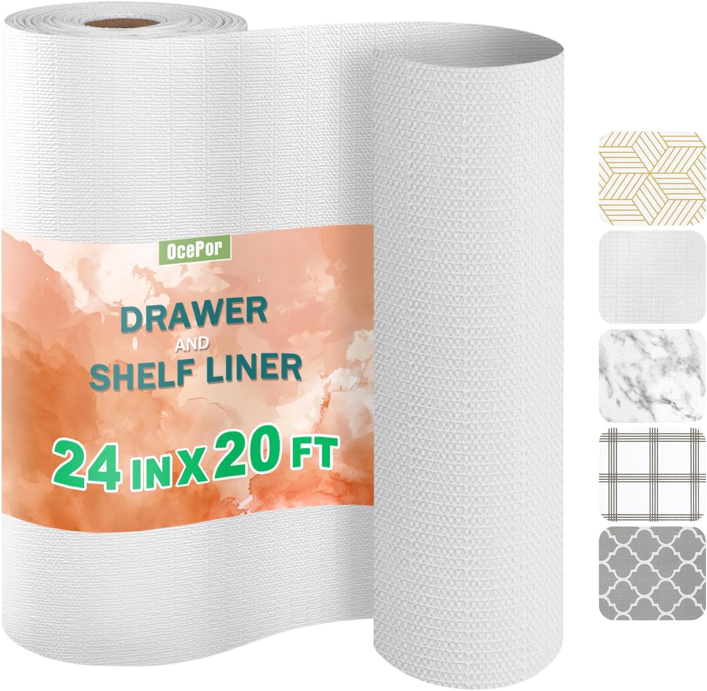 OcePor Non-Adhesive Drawer and Shelf Liner for Cabinets