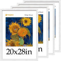 20x28 Picture Frame 4 Pack White Wood Frame - Clean Gallery Look