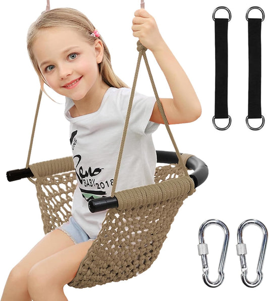 Kids Tree Swing Seat with Backrest for Indoor and Outdoor Fun