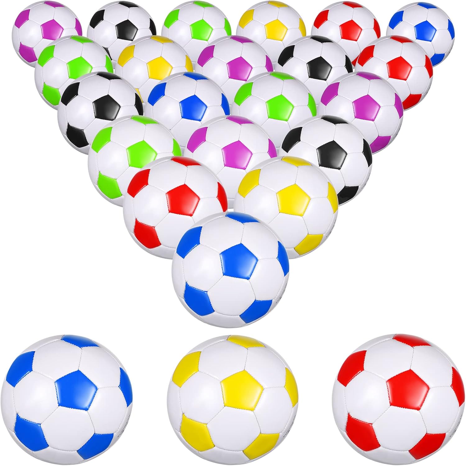 HyDren 24 Pack Soccer Balls Bulk with Pump for Outdoor Fun