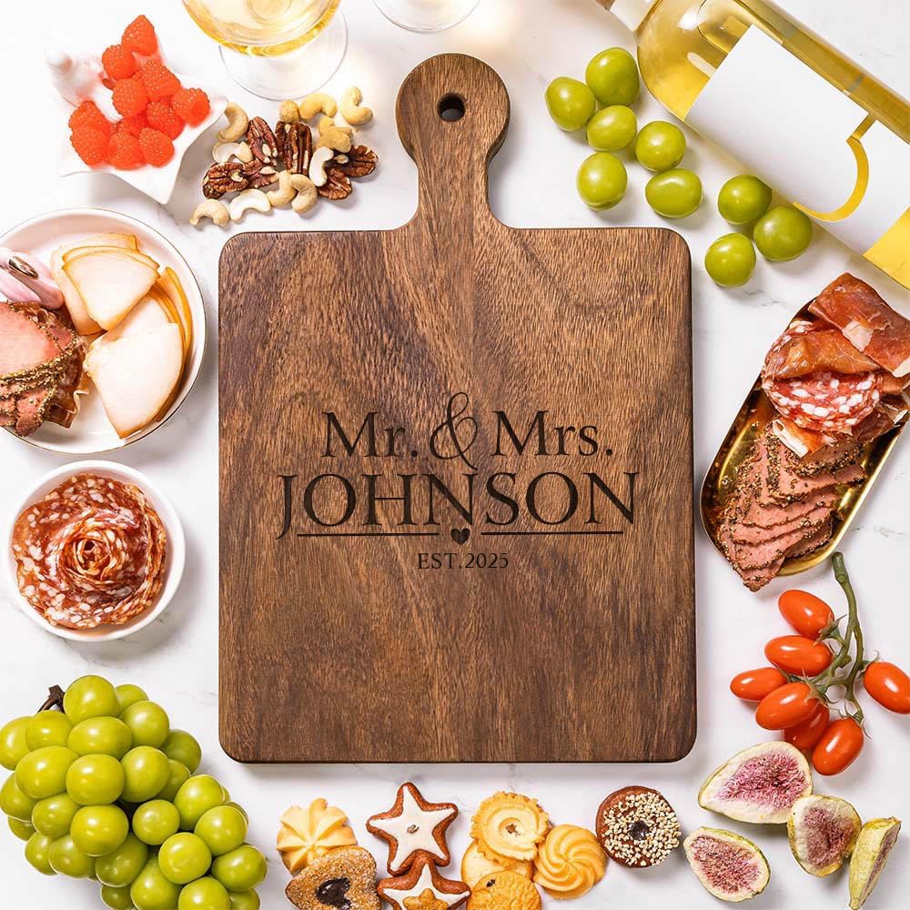 Personalized Mr & Mrs Cutting Board Wedding Gifts for Couples