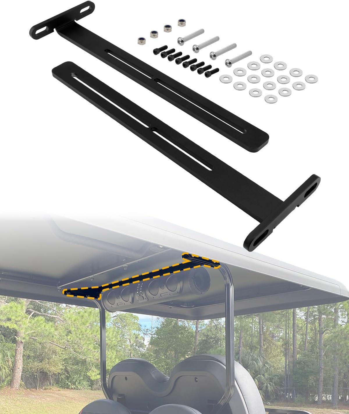 Universal Soundbar Mounting T-Bracket for Golf Cart Speakers