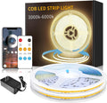 100FT COB LED Strip Lights 3000K Warm White - Flexible 24V Tape Light