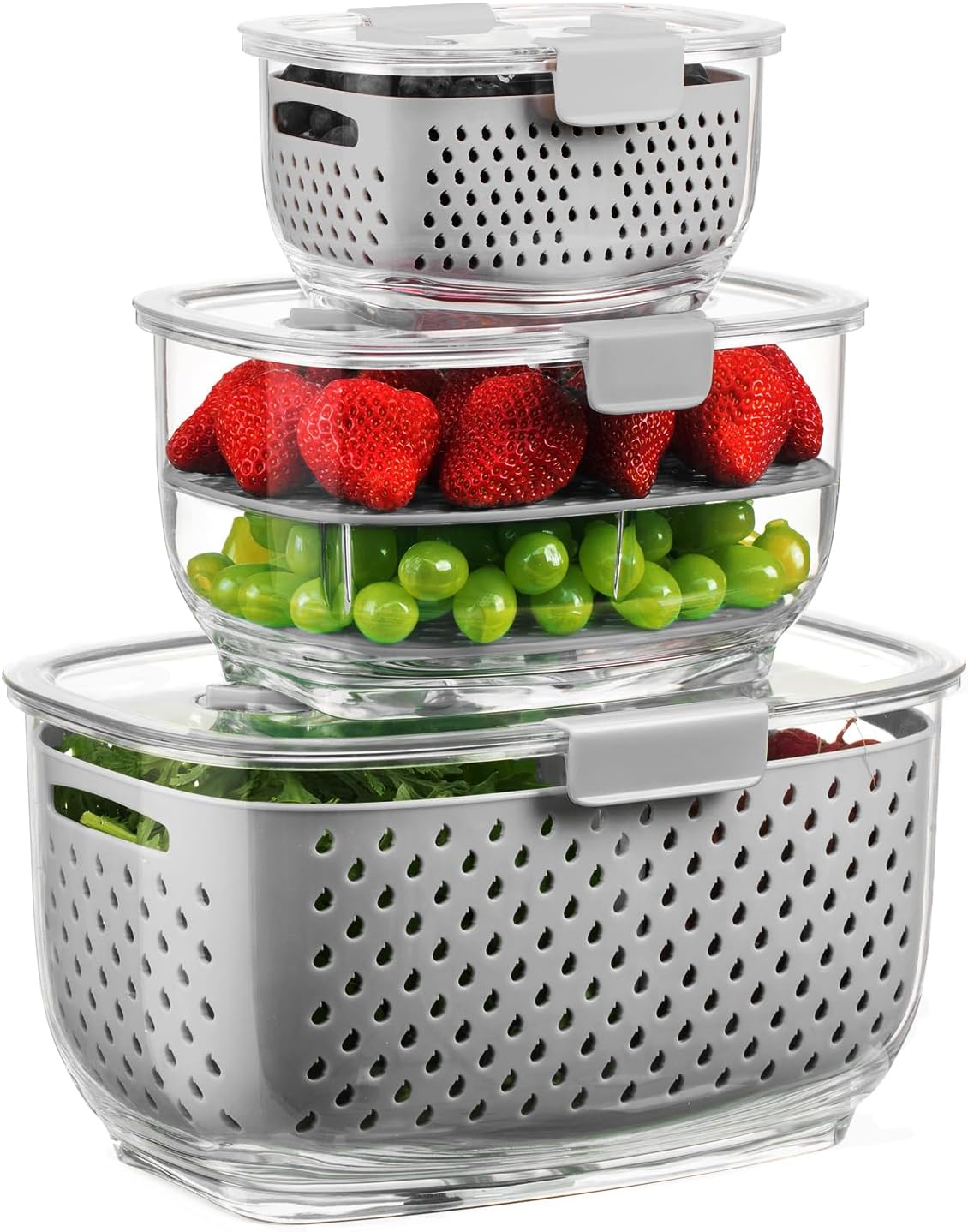 LUXEAR Fresh Produce Vegetable Fruit Storage Containers Set