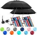 2 PACK Beach Umbrella with Clamp - Adjustable UPF50+ Shade