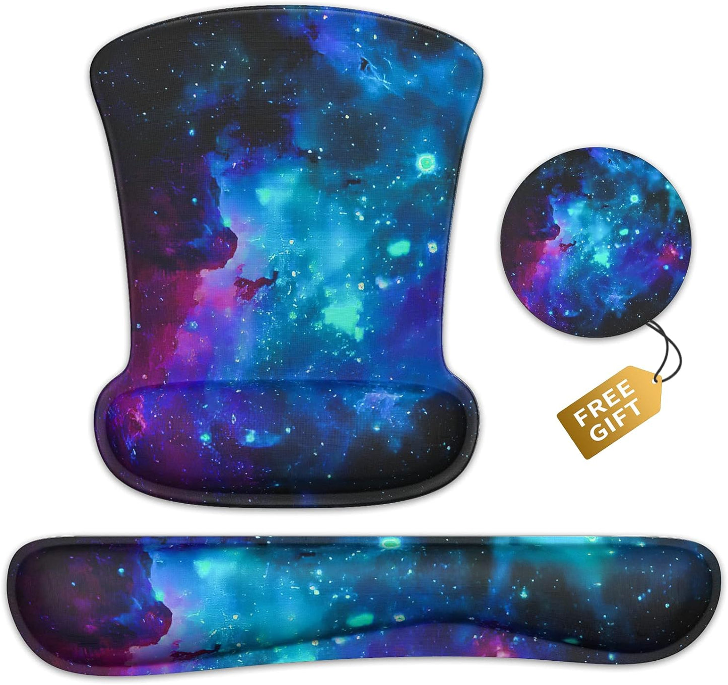 Galaxy Ergonomic Gel Pad Set - Easy Typing, Wrist Pain Relief