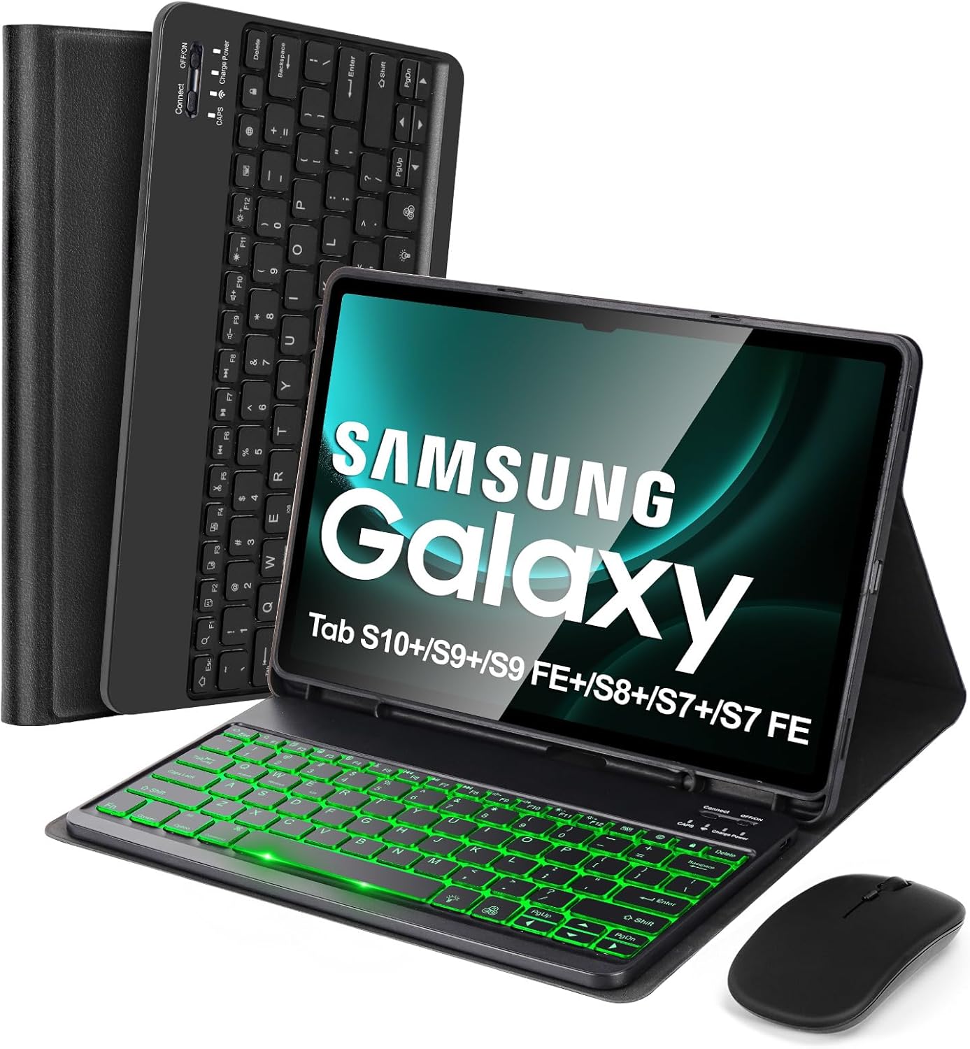 SOPPY 7 Colors Backlit Keyboard Case for Samsung Galaxy Tab 12.4 in