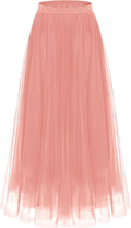 Women's Layered Tulle Midi Skirt - Flowy A-Line Winter Style