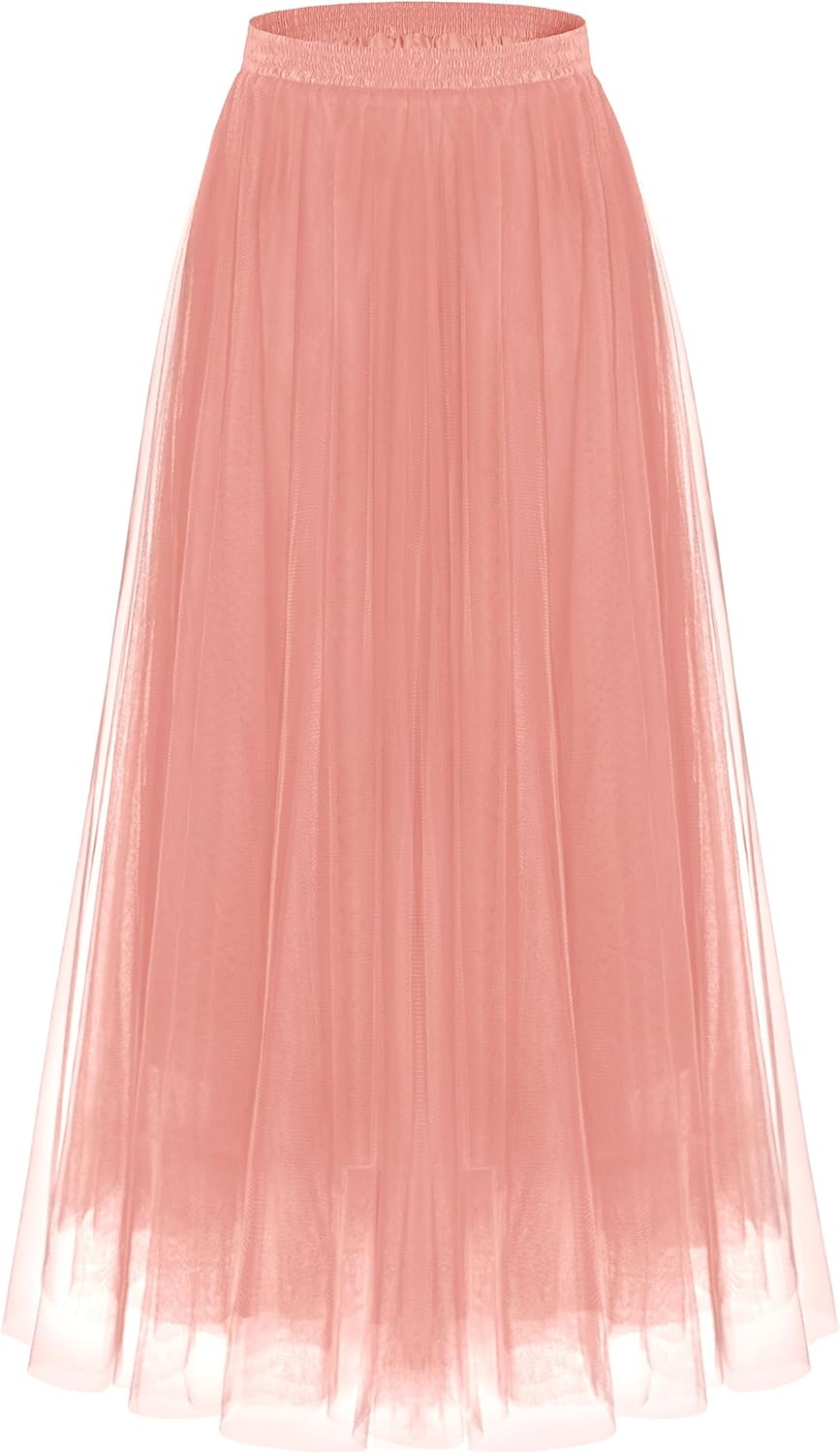 Kingfancy Women's Winter Skirts - Elegant Tulle A-Line Midi Style
