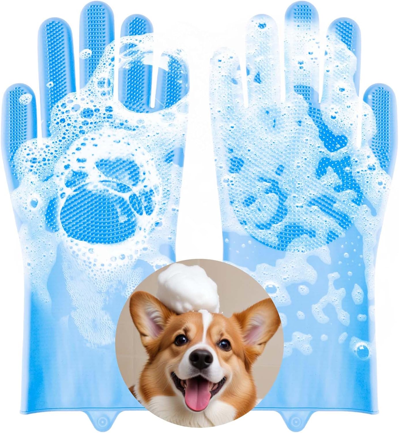 AOZUO Pet Grooming Gloves - 5-Finger Design for Easy Shedding