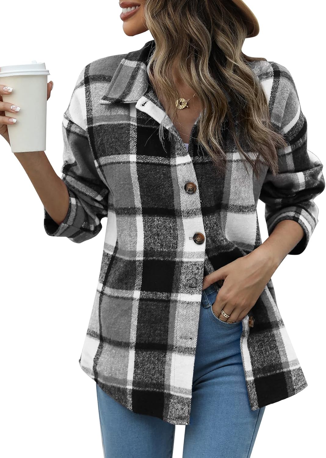 Beaully Women's Flannel Plaid Shacket for Cozy Fall Style