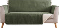 Olive Green Loveseat Covers for 2 Cushion Couch - Water-Repellent
