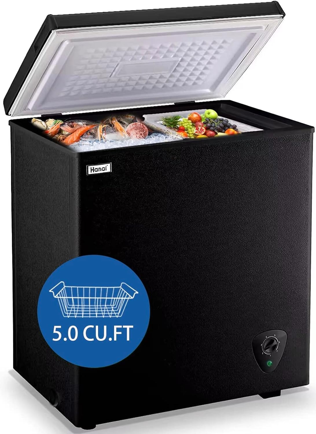 5.0 Cubic Feet Deep Chest Freezer with Adjustable Thermostat
