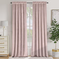Lazzzy Dust Pink Velvet Curtains 108 in - Room Darkening Luxury