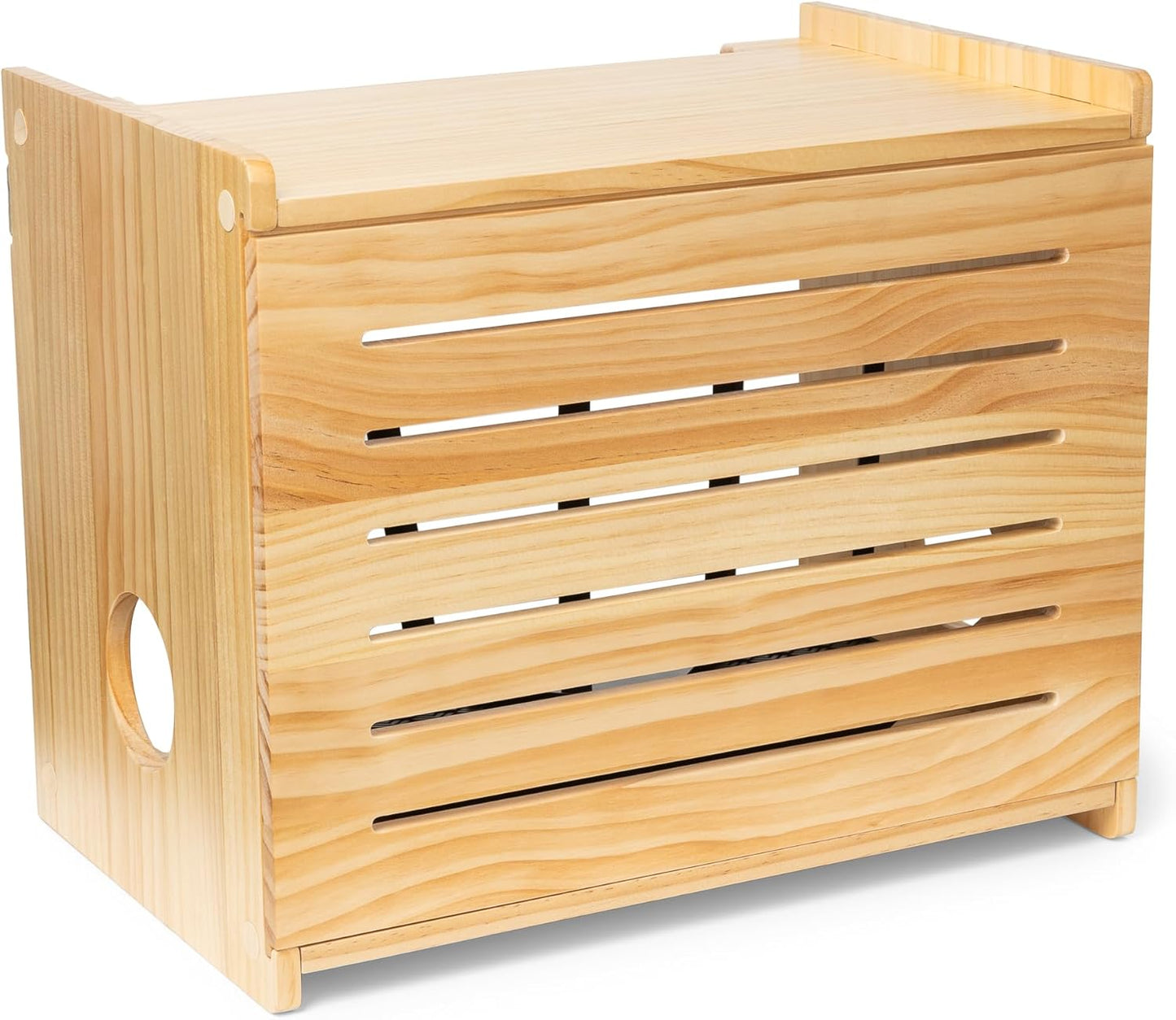 Wooden WiFi Router Storage Box - Rustic Decorative Modem Shelf