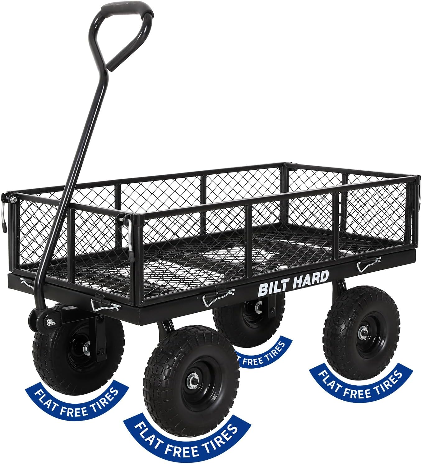 Heavy Duty Steel Garden Cart with Removable Mesh Sides